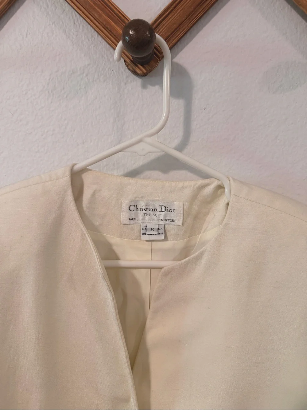 Vintage Christian Dior Women's Ivory Blazer